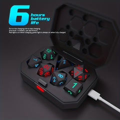 7Pcs LED Dice USB Rechargeable Role Playing Dice