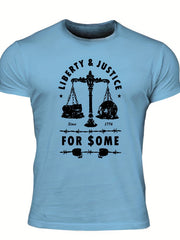 Men's Liberty & Justice Print Tee Crew Neck T-shirt