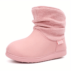 Women's Suede Winter Boots - Fluffy Faux Fur Lining