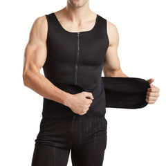 Men's Sauna Vest Compression Back Support Workout Gym Waist