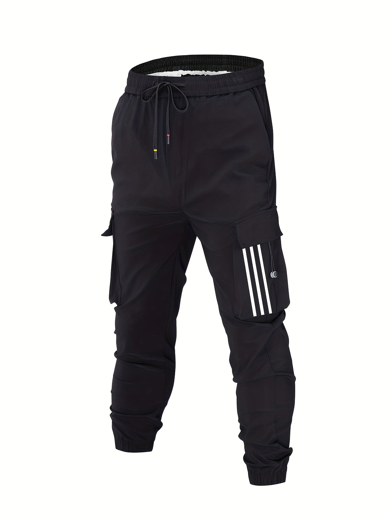 Men's Cotton Cargo Pants with Drawstring, Outdoor Joggers Spring Summer
