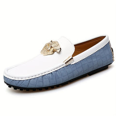 Men's Plaid Slip On Loafers Smart Casual Dress Shoes