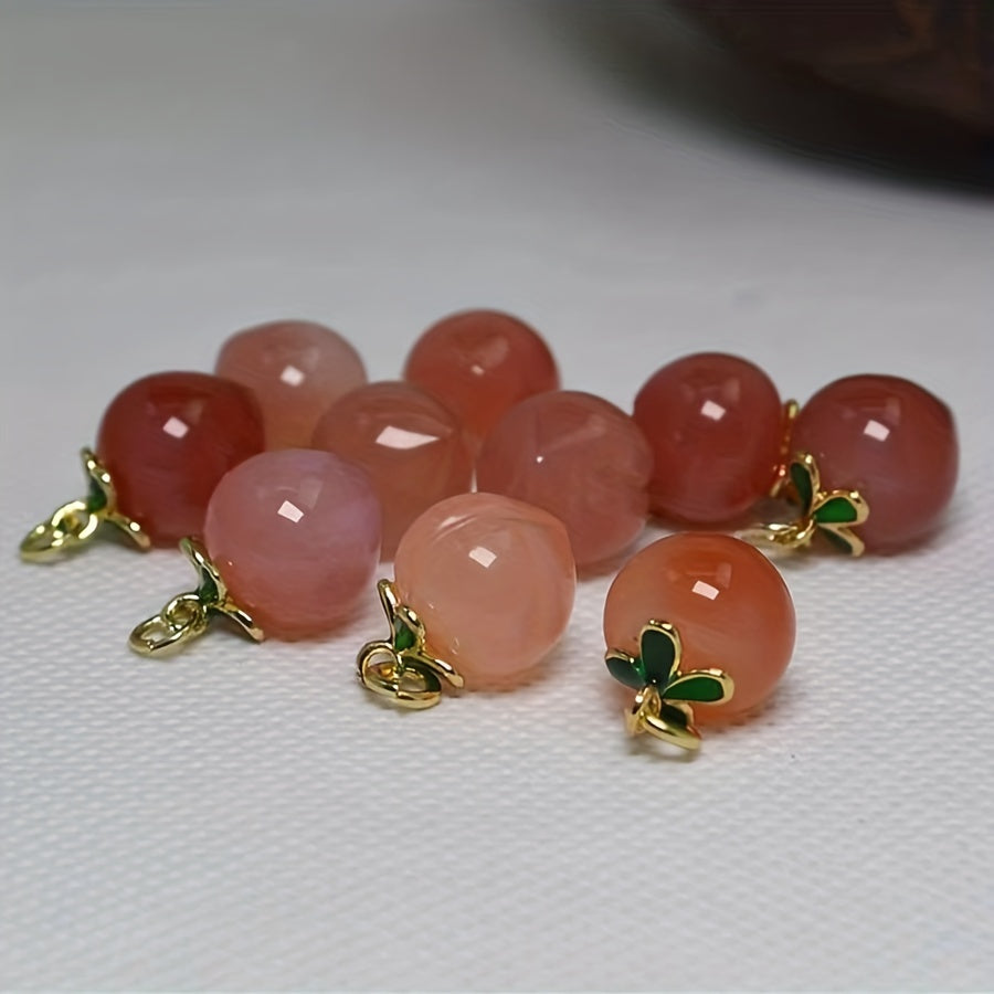 Southern Red Agate Peach Pendant Necklace Earrings Bracelet DIY Jewelry