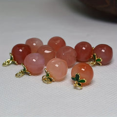 Southern Red Agate Peach Pendant Necklace Earrings Bracelet DIY Jewelry