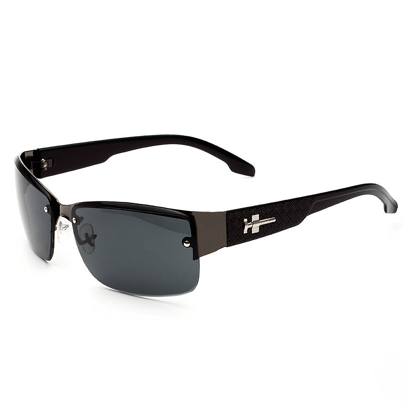 Men's Metal Frameless Copy Sunglasses Square Cycling Sunshade Glasses