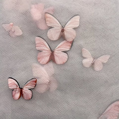 3D Embroidery Butterfly Mesh Lace Fabric Soft Tulle Fabric DIY Dress