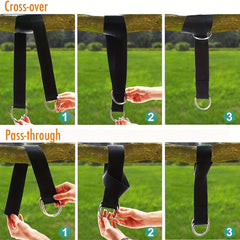 Heavy Duty Tree Swing Sling Set with Safety Latch & Carrying Bag