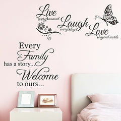 2pcs Family Wall Stickers Quotes Vinyl Decal Motivational Wall Decals