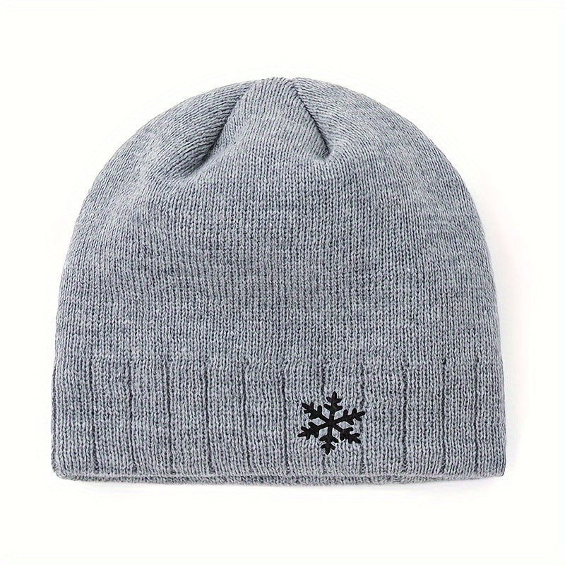 Snowflake Knit Cap Winter Ear Protection Hat Warm Beanie