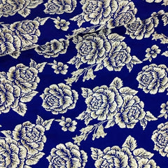 Thick Jacquard Brocade Rose Fabric Dress Metallic Golden Yarns Width 55in