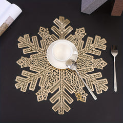 4pcs Nordic Snowflake PVC Placemats - Holiday Table Mat