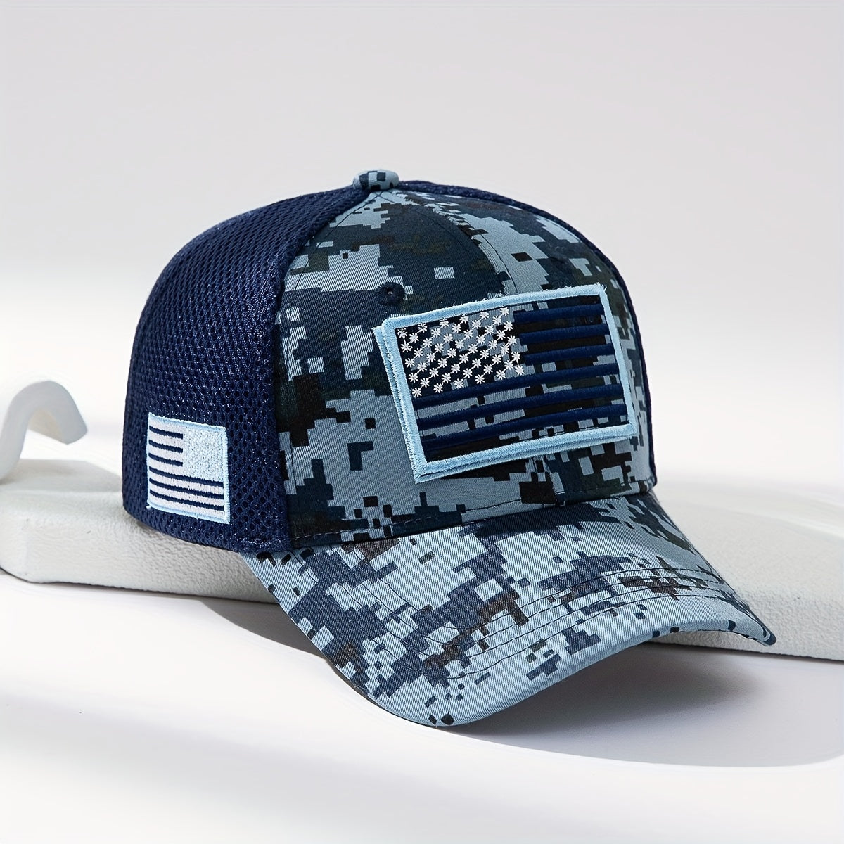 American Flag Camo Trucker Hat Baseball Cap Men's Sunshade Hat