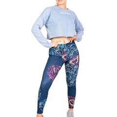 Colorful Cashews Print High Waist Leggings Women's Clothing
