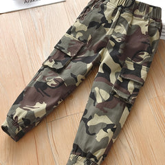 Boys Camo Sports Pants with Pockets