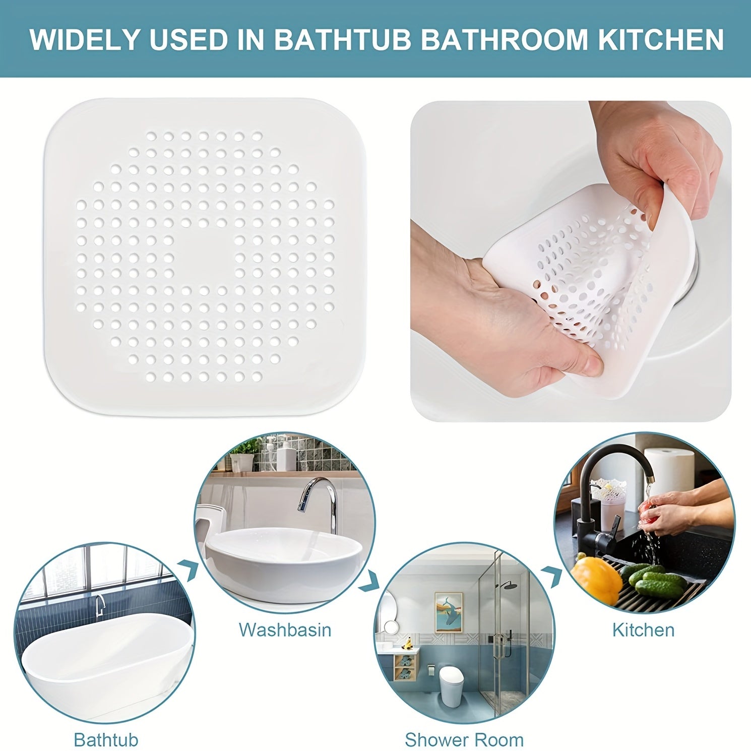 2pcs Silicone Drainage Catcher with Suction Cup