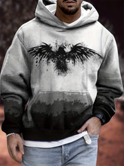 Eagle Gradient Hoodie Mens Graphic Pullover Kangaroo Pocket