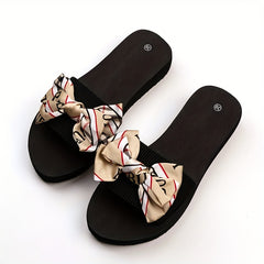 Women's Bowknot Flat Sandals Slip On Comfy Shoes
