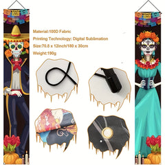 Christmas Couplets Door Curtains with Clips