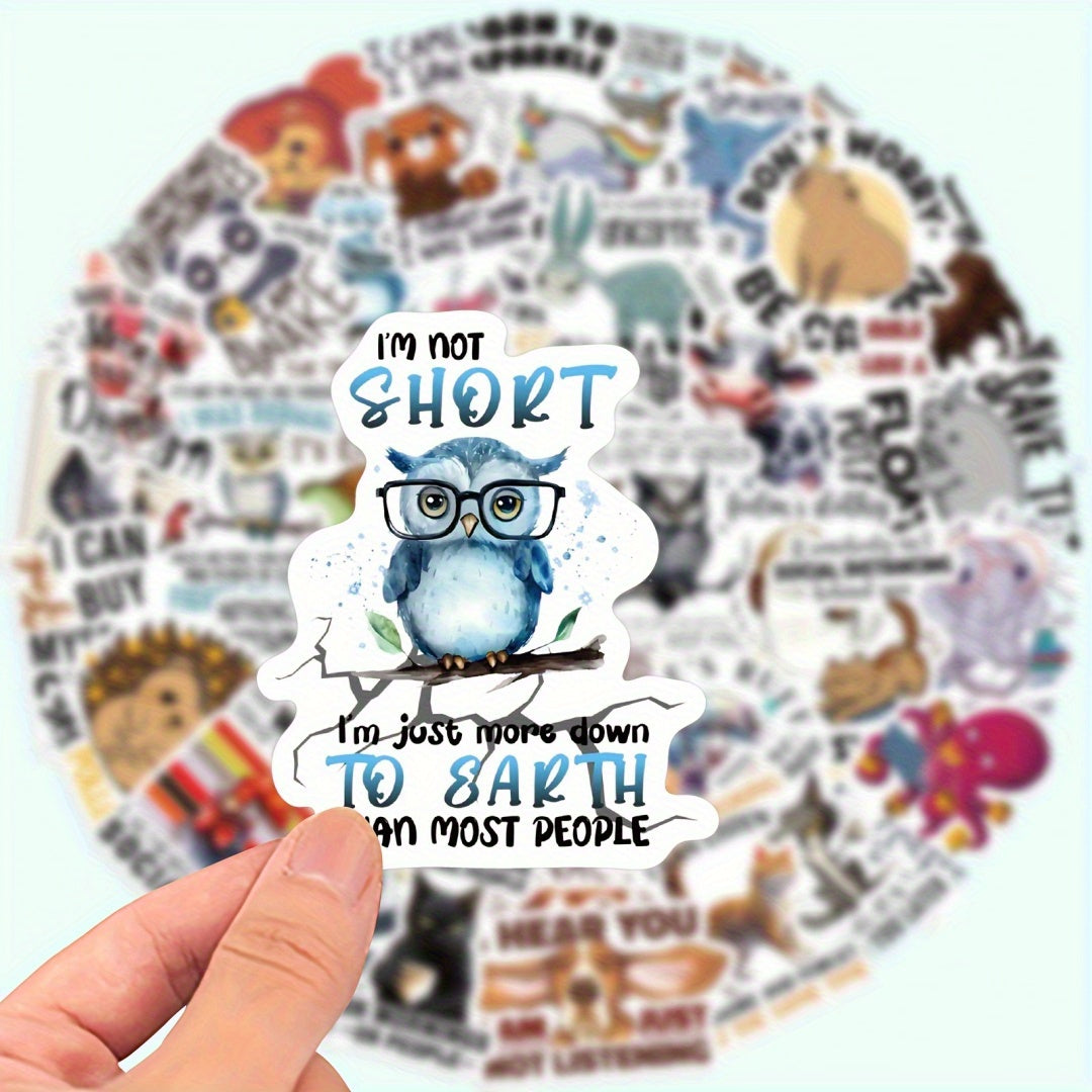 50 Funny Animal Quotes Stickers for Laptops and Water Bottles