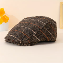 British Plaid Flat Cap for Autumn and Winter Unisex