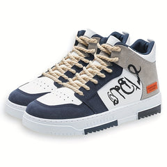 Men's High Top Lace Up Sneakers for Outdoor Walking