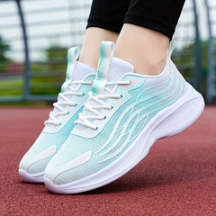 Breathable Lace Up Walking Shoes for Women - Non Slip Mesh Sneakers