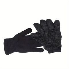 Plush Lined Coldproof Gloves Knitted Warm Winter Gloves