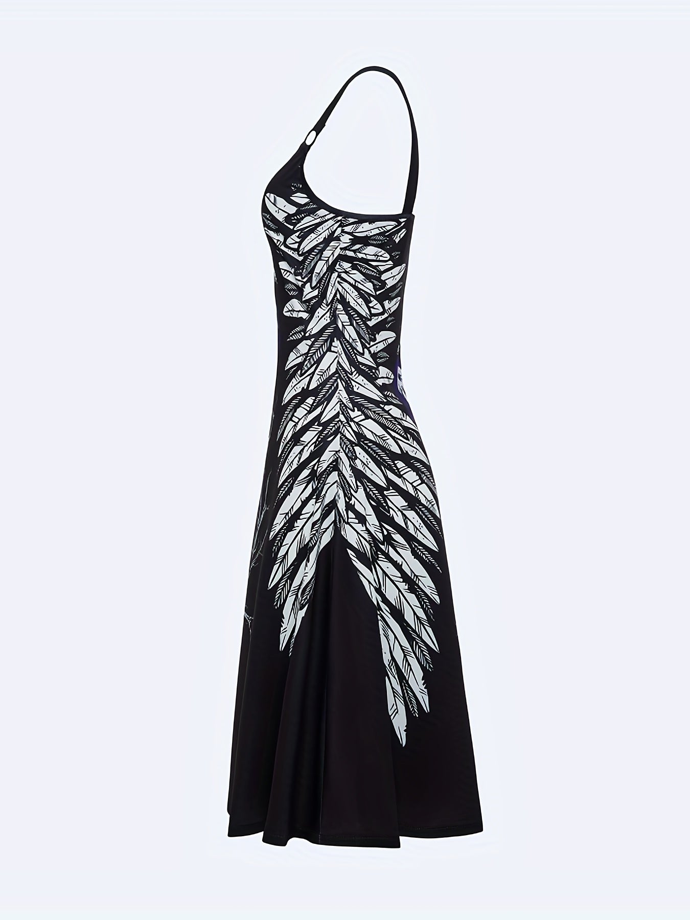 Skull Print Backless Dress Casual Sleeveless Women's Clothing