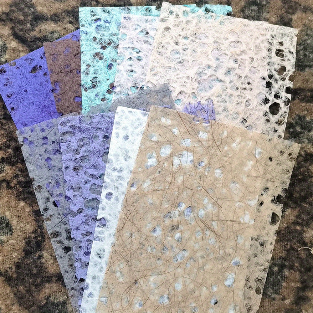 9sheets A5 Colorful Hollow Tissue Paper Texture Paper Fancy Card Pack
