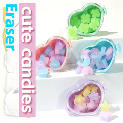 Candy Colored Cartoon Erasers 12pcs Per Box Jelly Colored Stationery
