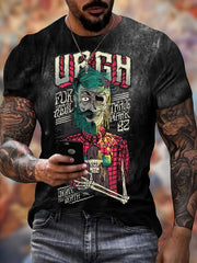 Zombie Pattern Print Men's Short Sleeve T-shirt Graphic Tee