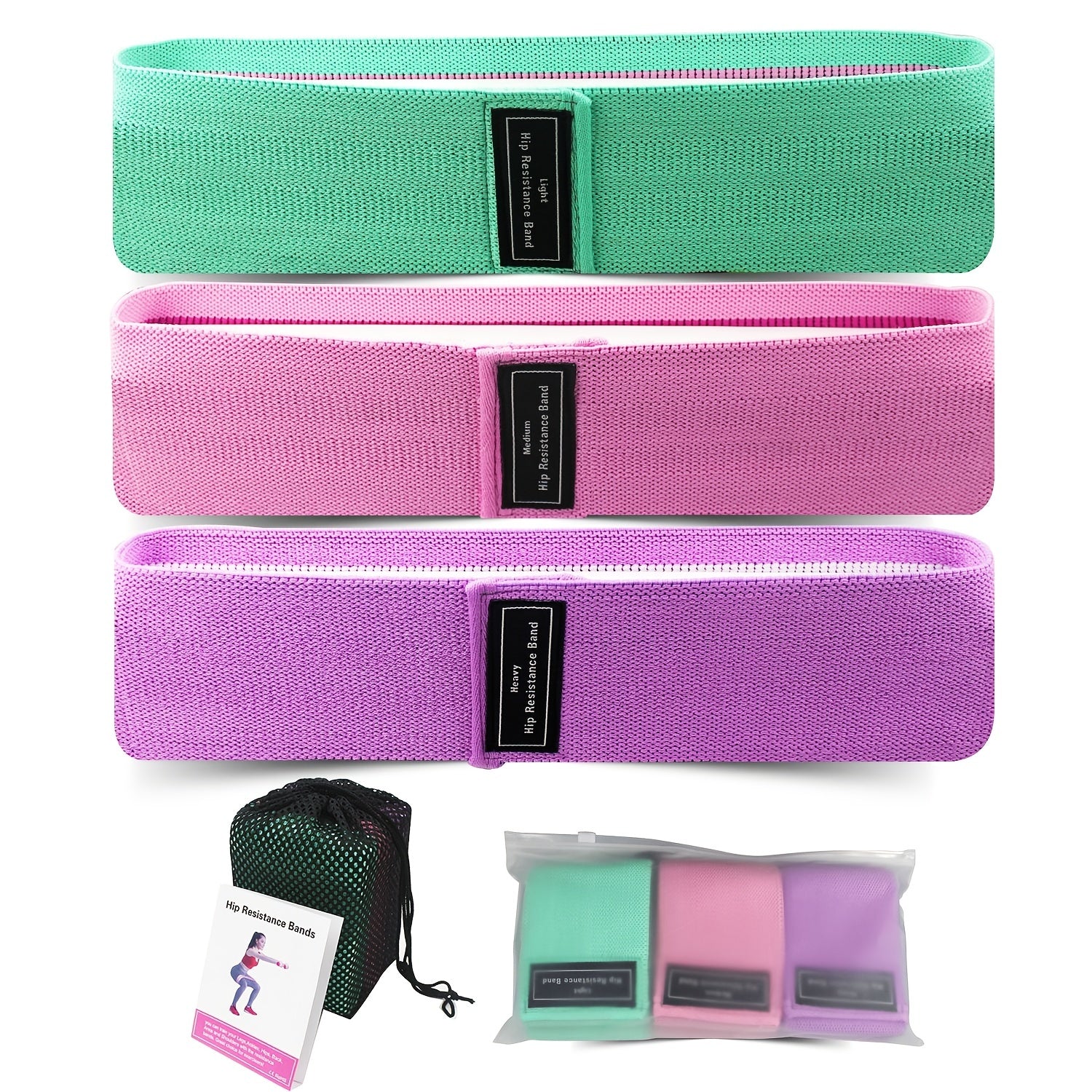 3pcs Elastic Yoga Resistance Band for Butt Lifting Strength Training