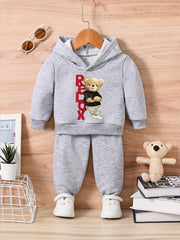 RELAX BEAR Graphic Outfit Toddler Baby Set