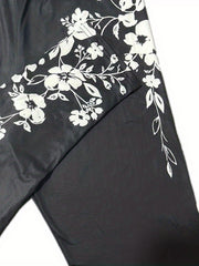Floral Print Leggings High Waist Slim Casual Leggings Women's Clothing
