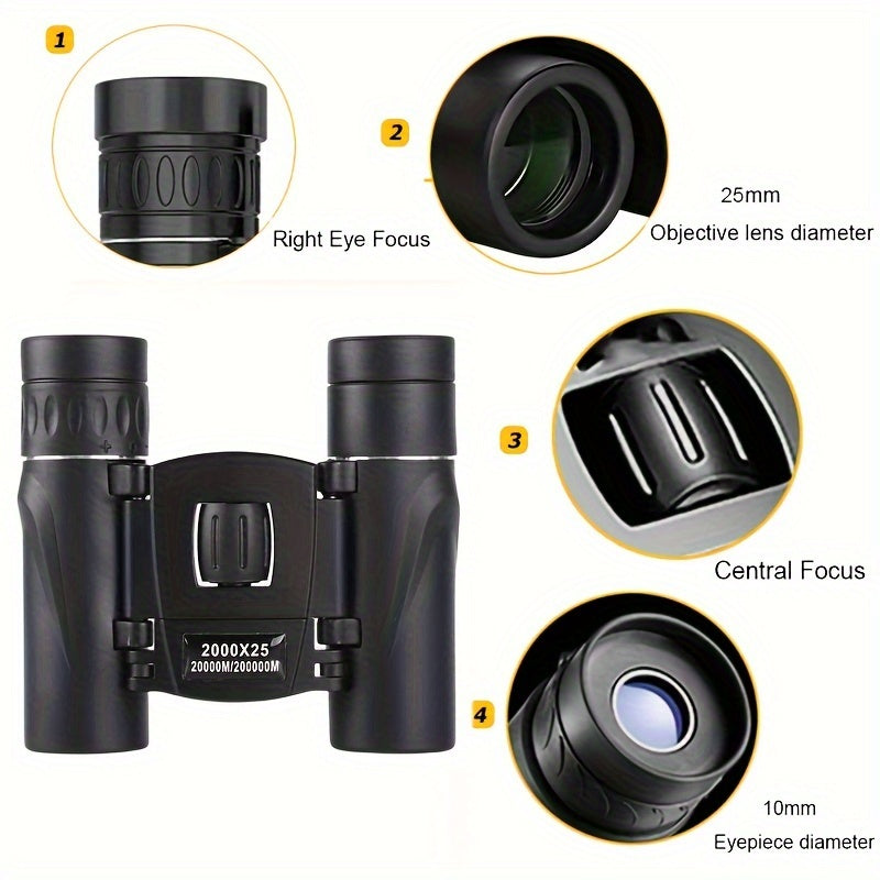 Portable HD Binoculars Long Range for Camping & Travel