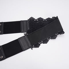 Lace Elastic Belt Women Decor Skirt Shirt Stretch Wide Waist Buckle Waist Belt