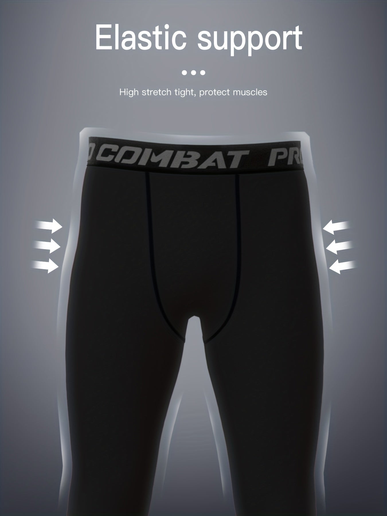 Men's Solid Leggings Active Quick Dry Compression Pants For Outdoor Running