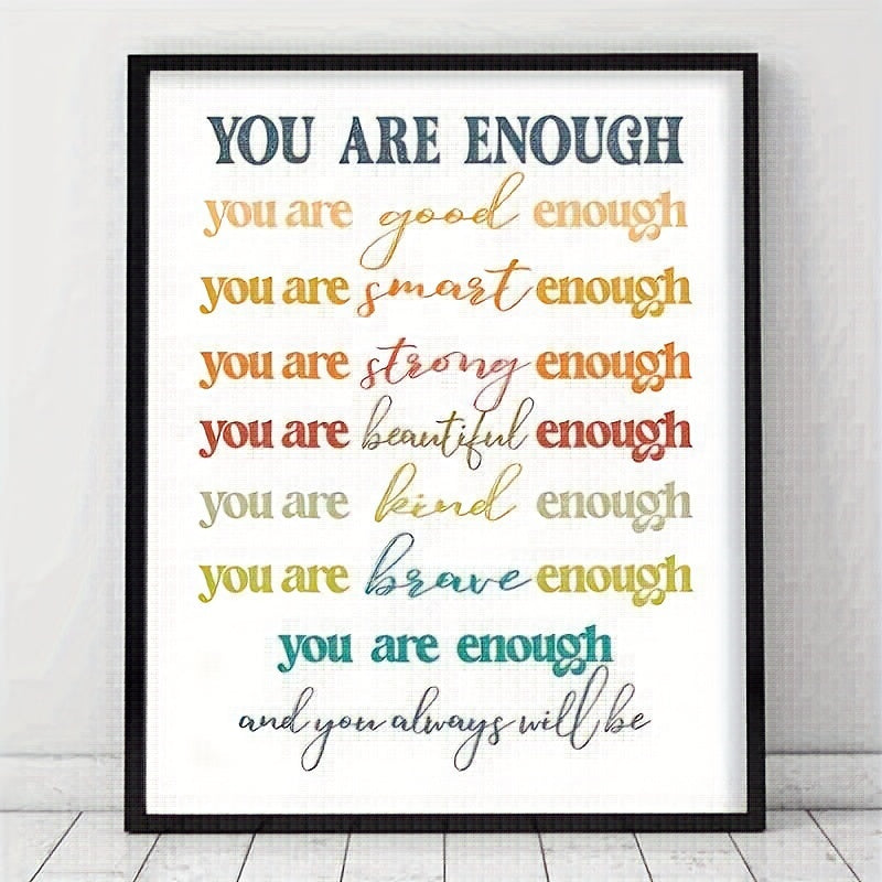 You Are Enough Retro Positive Prints Motivational Posters