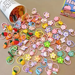 Children's Cartoon Elastic Hair Tie - Safe for Girls