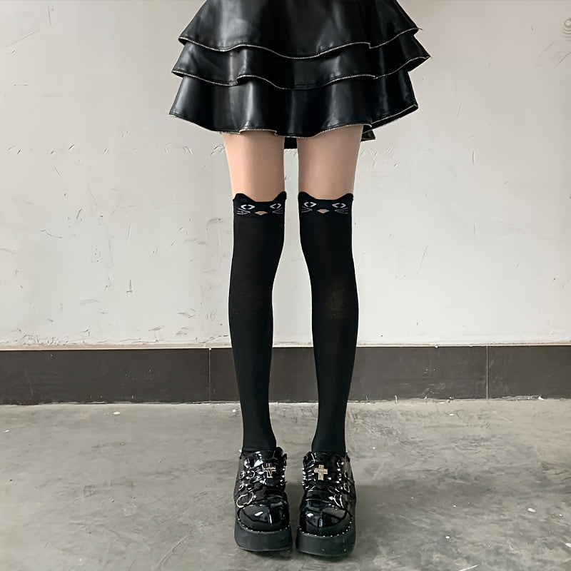 3 Pairs Cartoon Thigh High Socks Over The Knee Socks Women's Stockings