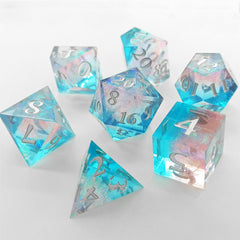 High Clear Paper Solid Resin Dice Set - Tabletop Game Dice Accessories