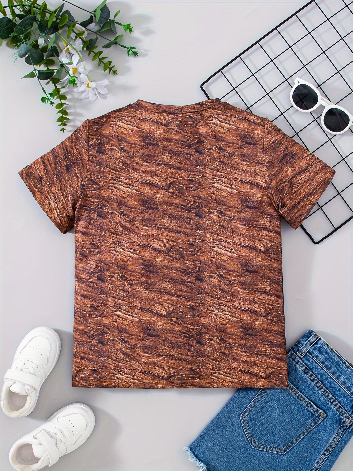Dino 3D Print Boys T-Shirt Short Sleeve Tee For Toddler Kids