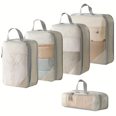 6-Piece Travel Packing Cubes Mesh Luggage Organizers