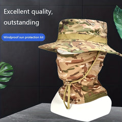 Camouflage Sunscreen Hat & Neck Cover for Outdoor Activities