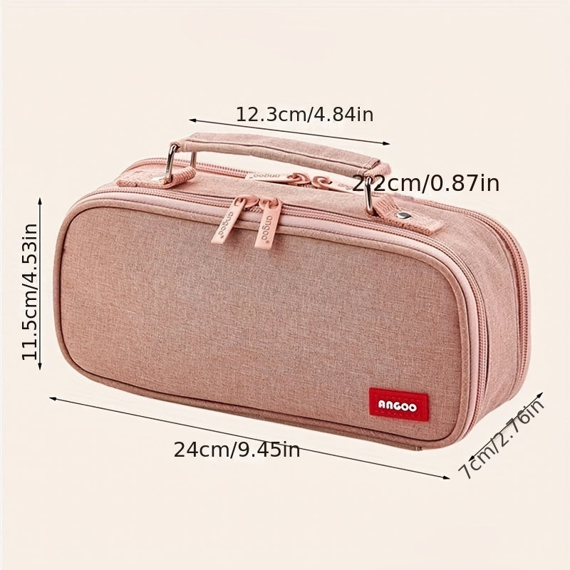 Large Capacity Stationery Storage Bag Multifunctional Canvas Pencil Case