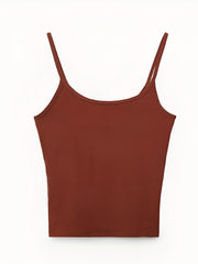 Versatile Slim Cami Top Sexy Crew Neck Summer Sleeveless Top Women's Clothing