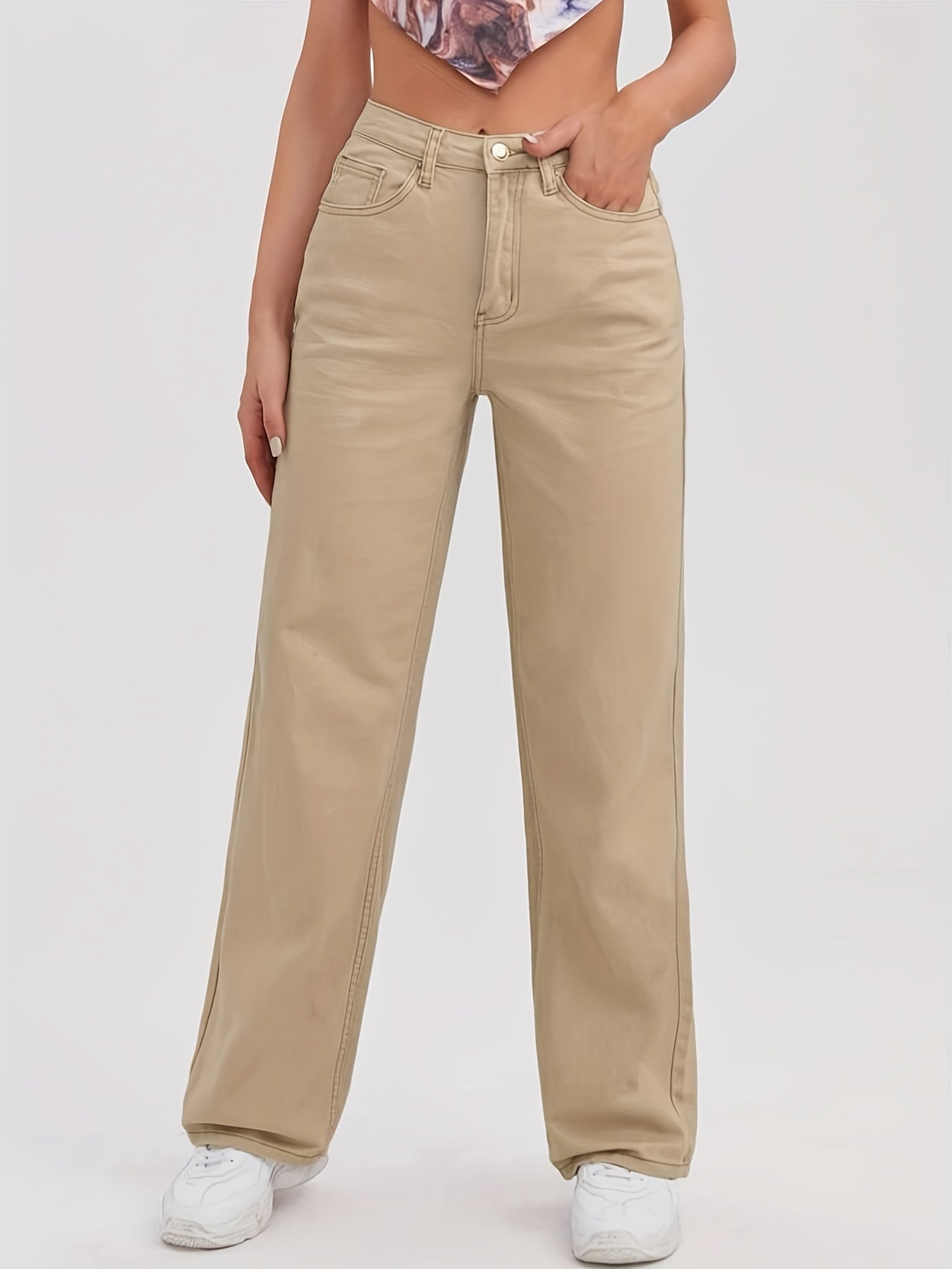 High Rise Straight Leg Boyfriend Jeans