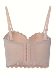 Rhinestone Lace Cami Corset Push Up Body Shaper Women's Lingerie