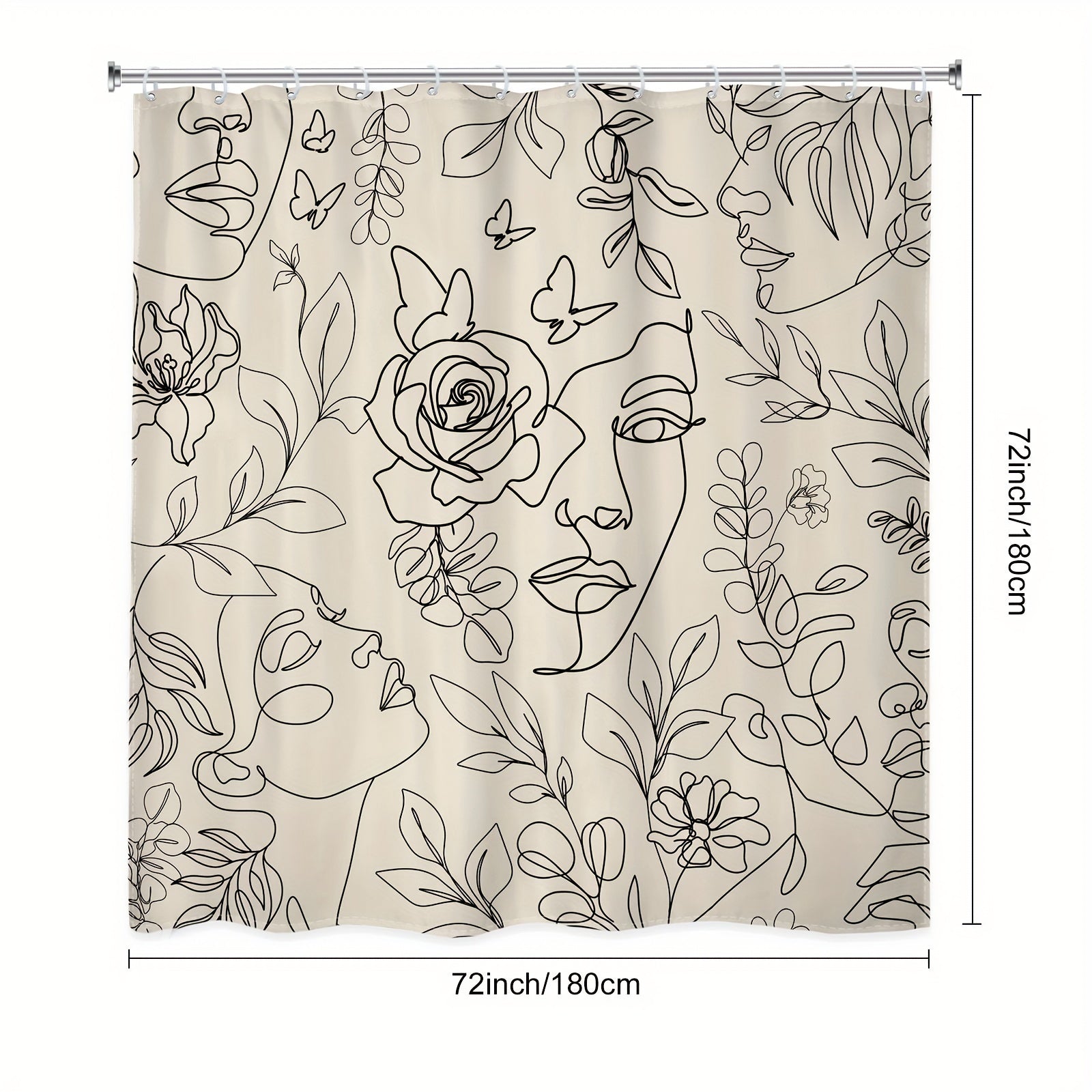 Abstract Face Shower Curtain