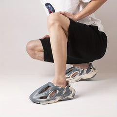 Men's Tie Dye Slip On Platform Clogs Unisex Sandals